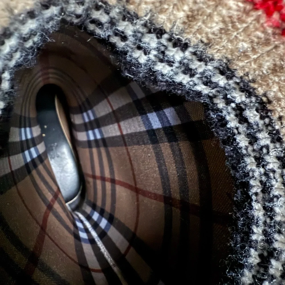 Burberry - Check Knit Cuff Winter Rain Boots - Women’s 7.5 38